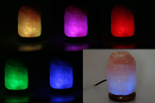 Solná lampa na USB barevná